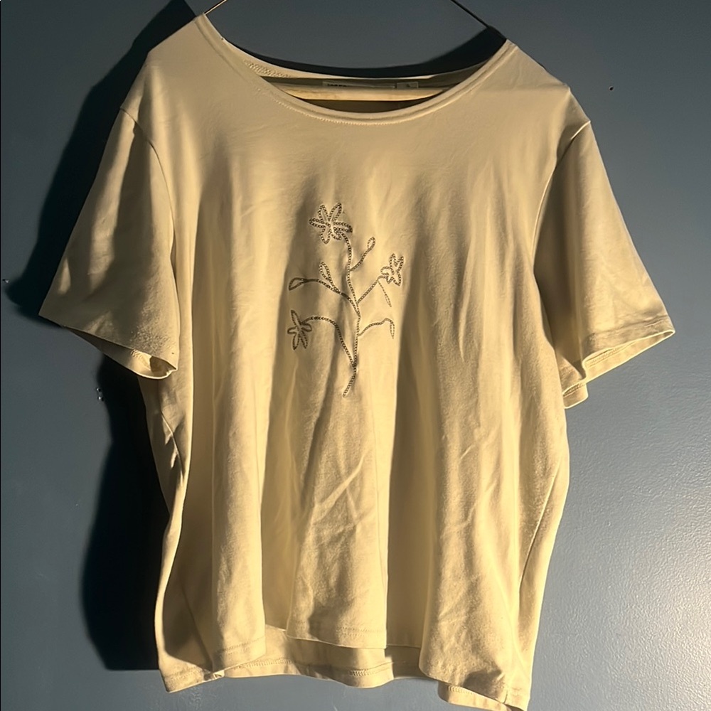 Floral Embroidered Cream Top